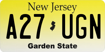 NJ license plate A27UGN