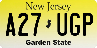 NJ license plate A27UGP