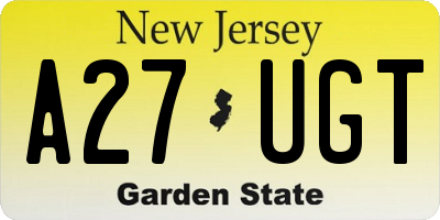 NJ license plate A27UGT