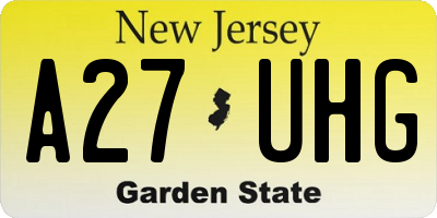 NJ license plate A27UHG