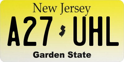 NJ license plate A27UHL