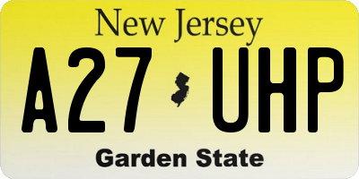 NJ license plate A27UHP