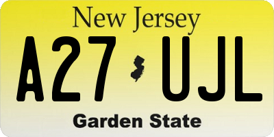 NJ license plate A27UJL
