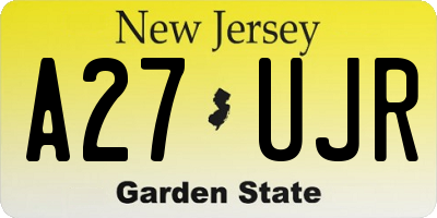 NJ license plate A27UJR