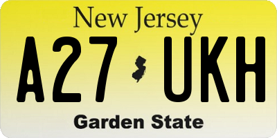 NJ license plate A27UKH