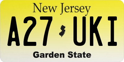 NJ license plate A27UKI