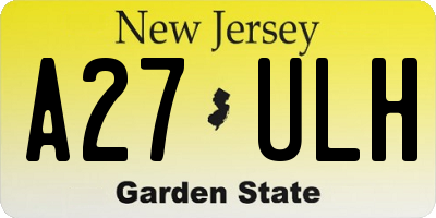 NJ license plate A27ULH