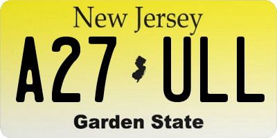 NJ license plate A27ULL