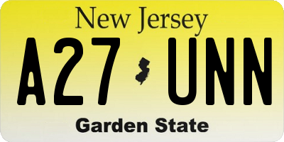 NJ license plate A27UNN