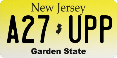 NJ license plate A27UPP