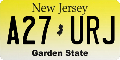 NJ license plate A27URJ