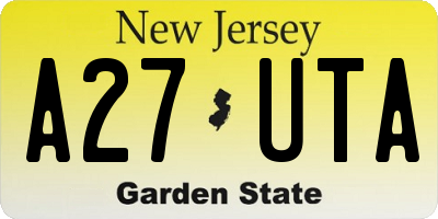 NJ license plate A27UTA