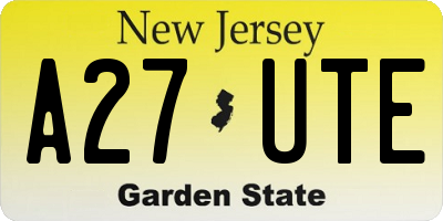 NJ license plate A27UTE