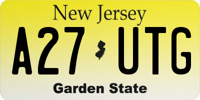 NJ license plate A27UTG