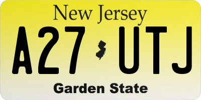 NJ license plate A27UTJ