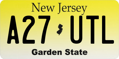 NJ license plate A27UTL
