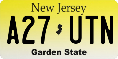 NJ license plate A27UTN