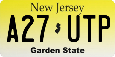 NJ license plate A27UTP