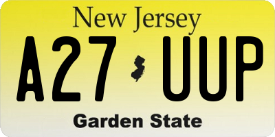 NJ license plate A27UUP