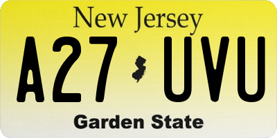 NJ license plate A27UVU