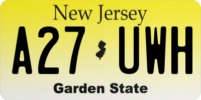 NJ license plate A27UWH