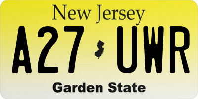 NJ license plate A27UWR