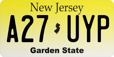 NJ license plate A27UYP