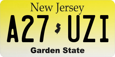 NJ license plate A27UZI