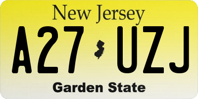 NJ license plate A27UZJ