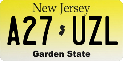 NJ license plate A27UZL