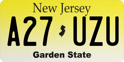 NJ license plate A27UZU