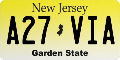 NJ license plate A27VIA
