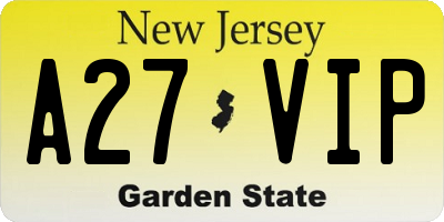 NJ license plate A27VIP