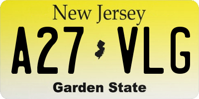 NJ license plate A27VLG