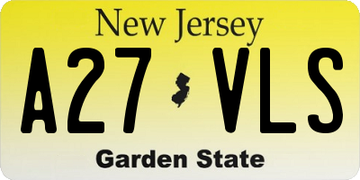 NJ license plate A27VLS