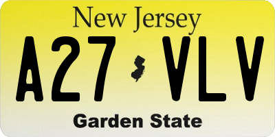 NJ license plate A27VLV