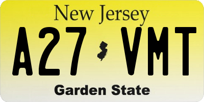 NJ license plate A27VMT