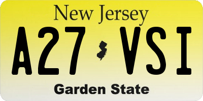 NJ license plate A27VSI