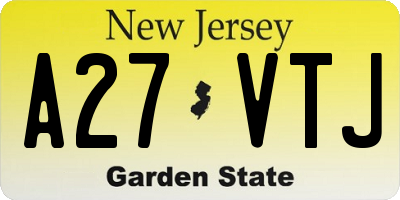 NJ license plate A27VTJ