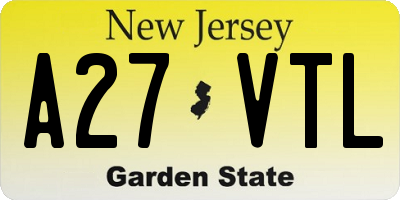 NJ license plate A27VTL