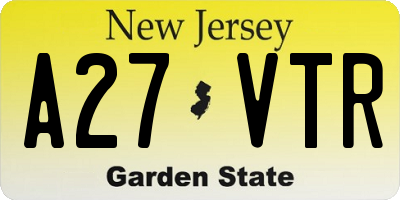 NJ license plate A27VTR