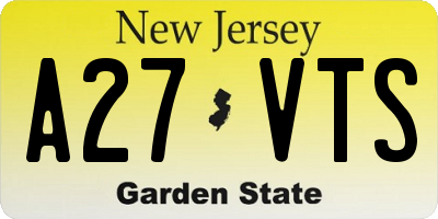 NJ license plate A27VTS