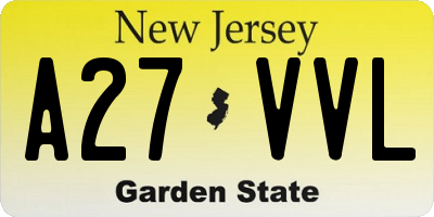 NJ license plate A27VVL