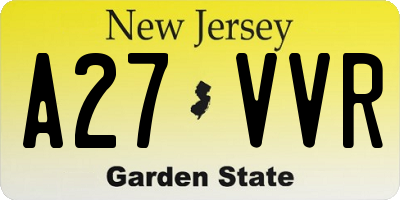 NJ license plate A27VVR