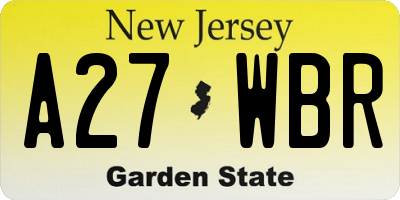 NJ license plate A27WBR