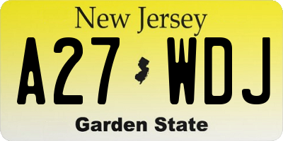NJ license plate A27WDJ