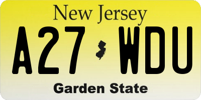 NJ license plate A27WDU