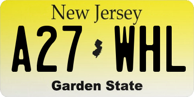 NJ license plate A27WHL