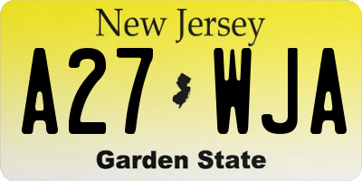 NJ license plate A27WJA