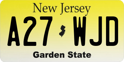 NJ license plate A27WJD